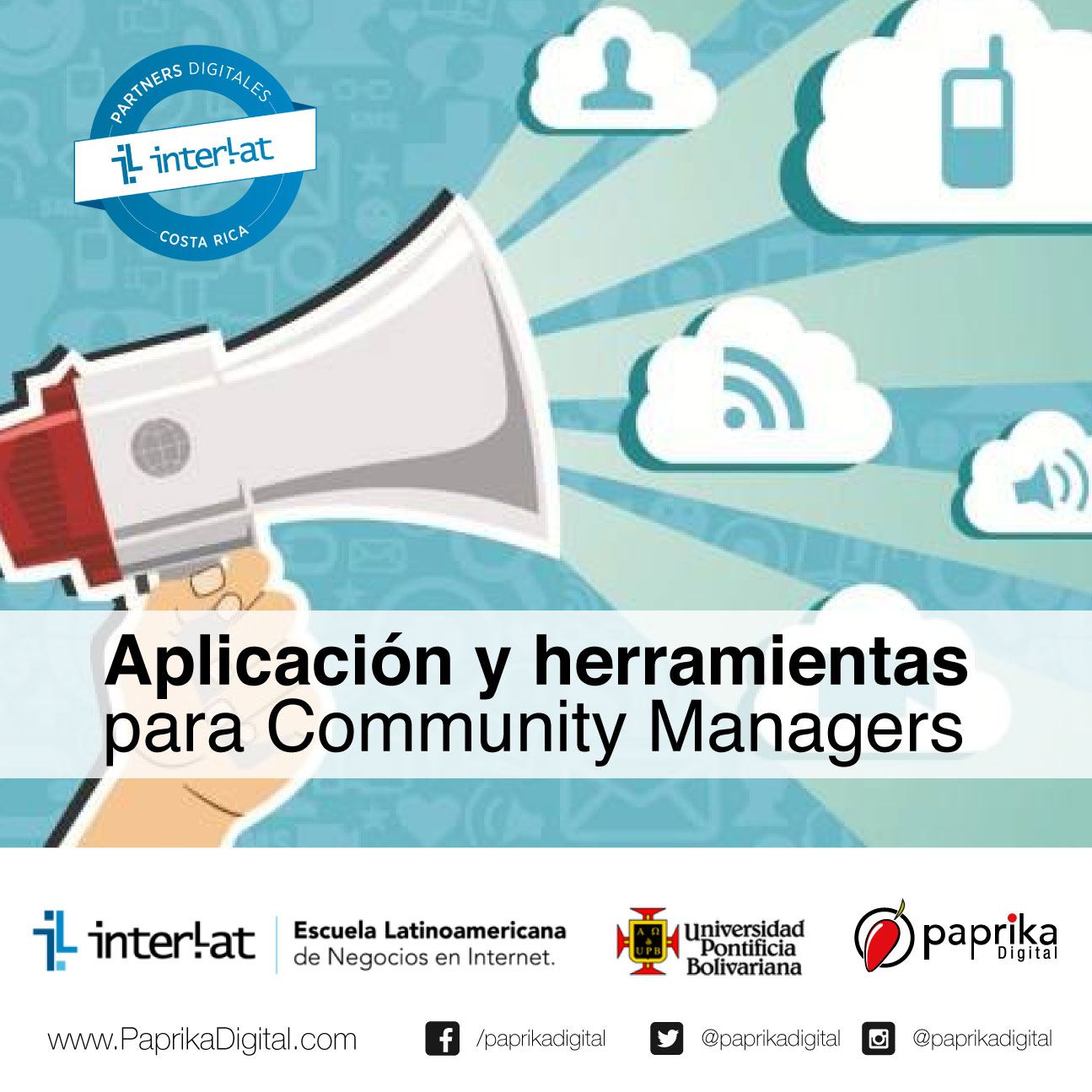 Curso intensivo de 12 horas para recorrer y descubrir más de 150 herramientas de gestión, publicación, analítica y atención al cliente que te permitirán “rockear” tu estrategia en Social Media.