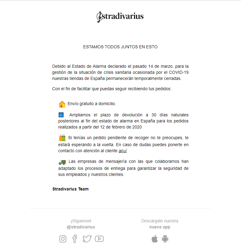 Cierre de Stradivarius